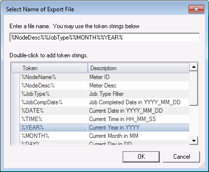 Select Name of Export File